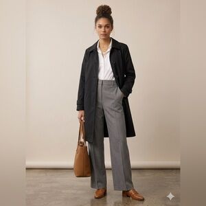 Lauren Ralph Lauren Black Button-Front Trench Coat